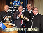 AVIATOR im Airbräu im Flughafen München. Wolfgang Krebs alias Edmund Stoiber kam beim Starkbierfest 2019 am 18.03.2019 zum derbleckn in die Airbräu-Tenne (©Foto:  Martin Schmitz)